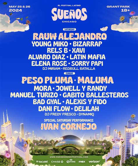Suenos 2024 - Peso Pluma, Maluma, Rauw Alejandro and Ivan Cornejo to Headline Chicago’s Sueños Music Festival 2024 Also on the lineup for the summer festival: Young Miko, Mora, Gabito Ballesteros, Xavi and more.